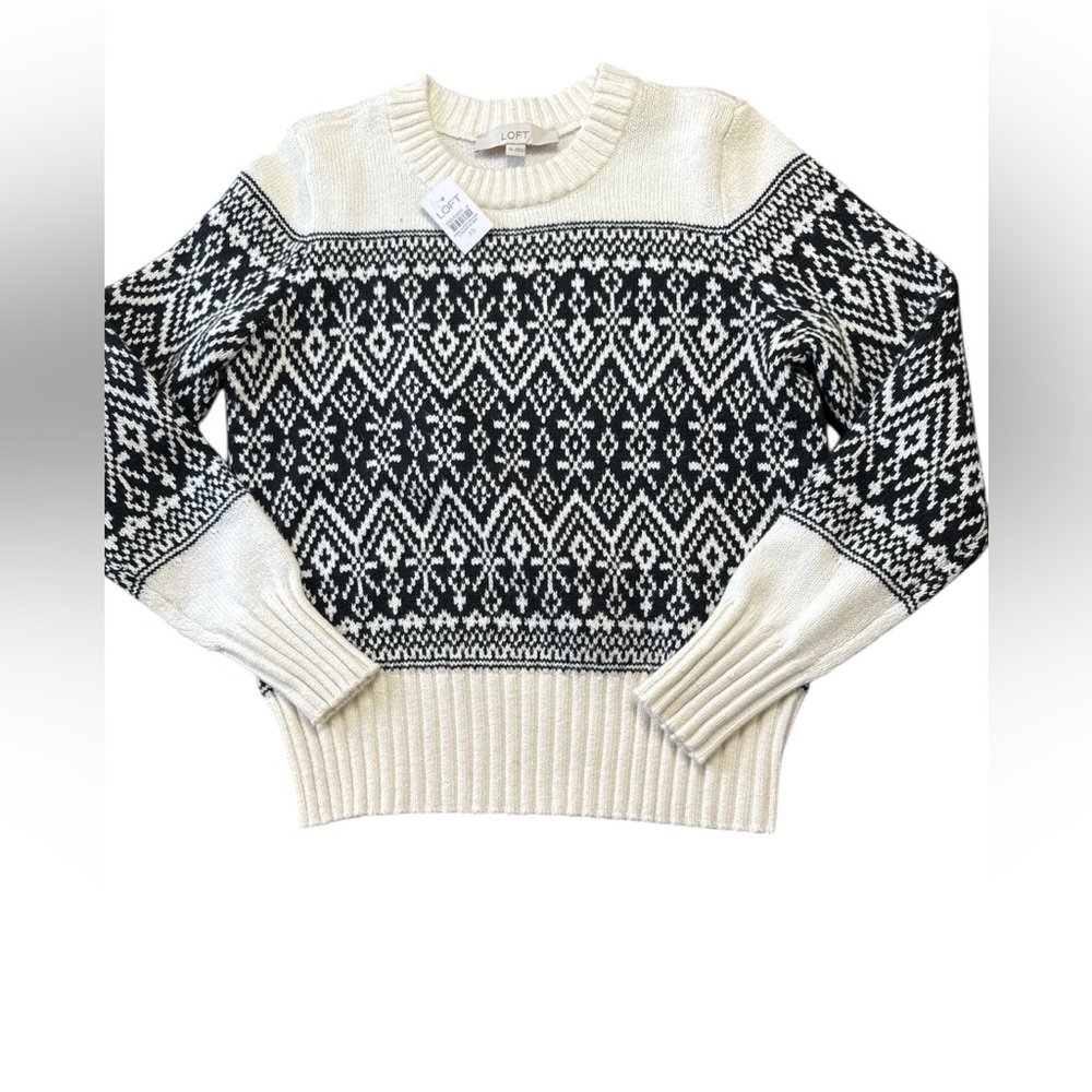 LOFT Relaxed Fair Isle Sweater, NWT